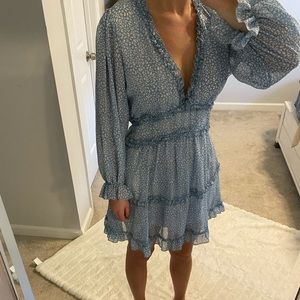 Blue Long Sleeve Dress